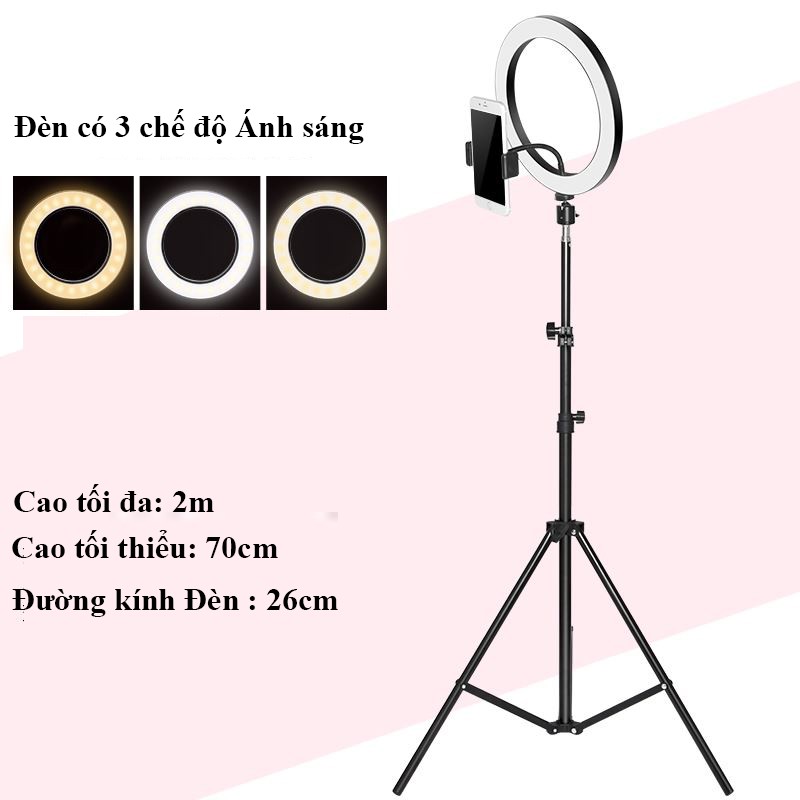 Đèn livestream 33cm, đèn led trợ sáng chụp ảnh, studio, trang điểm - Đèn led tiktok hot