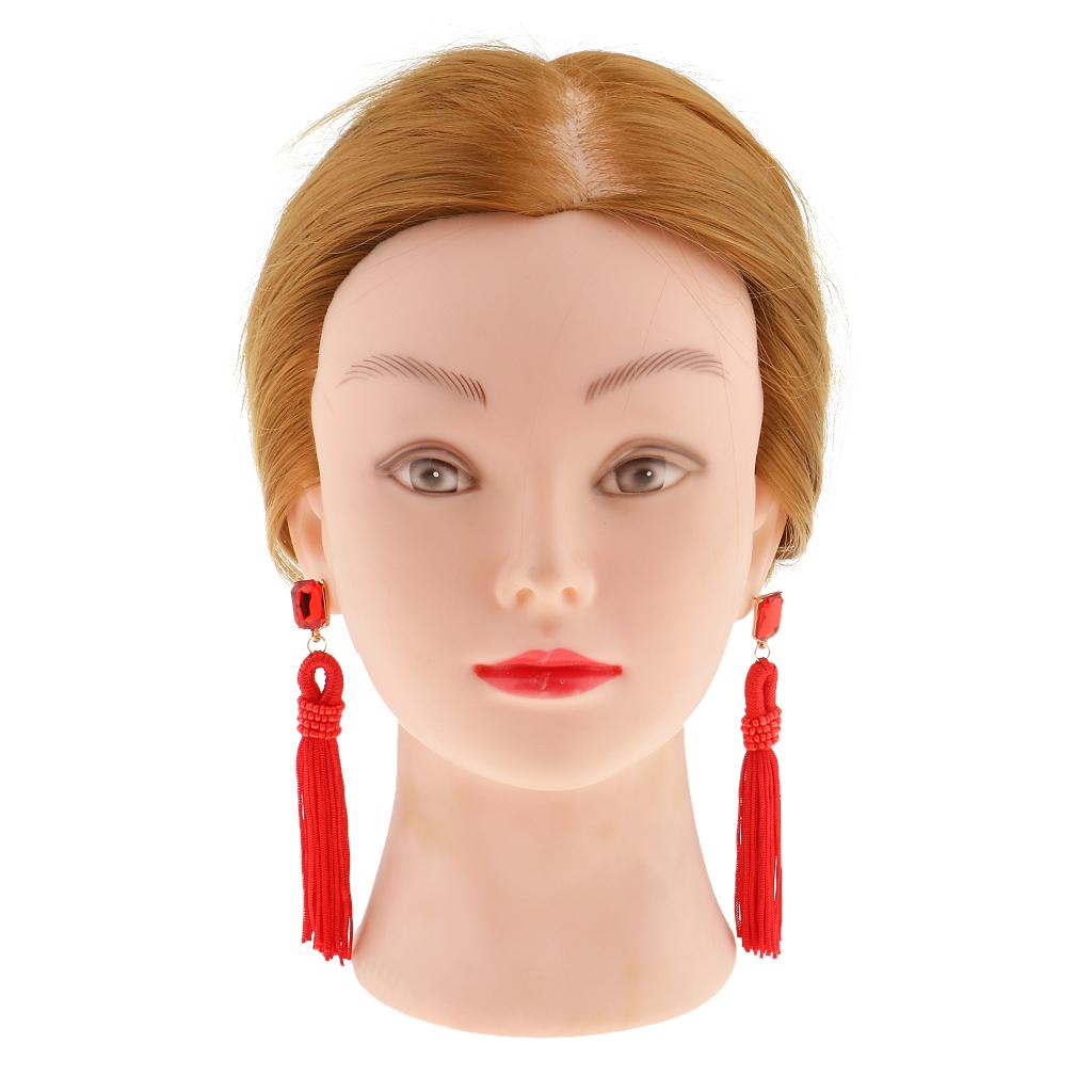 Long Tassel Earrings Red