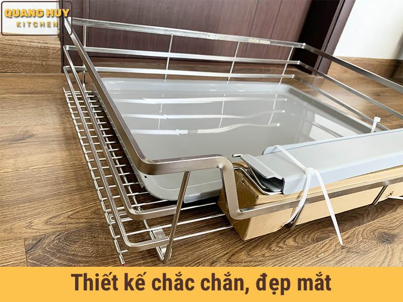 Giá xoong nồi inox 304 nan dẹt cho tủ bếp bảo hành vĩnh viễn han gỉ