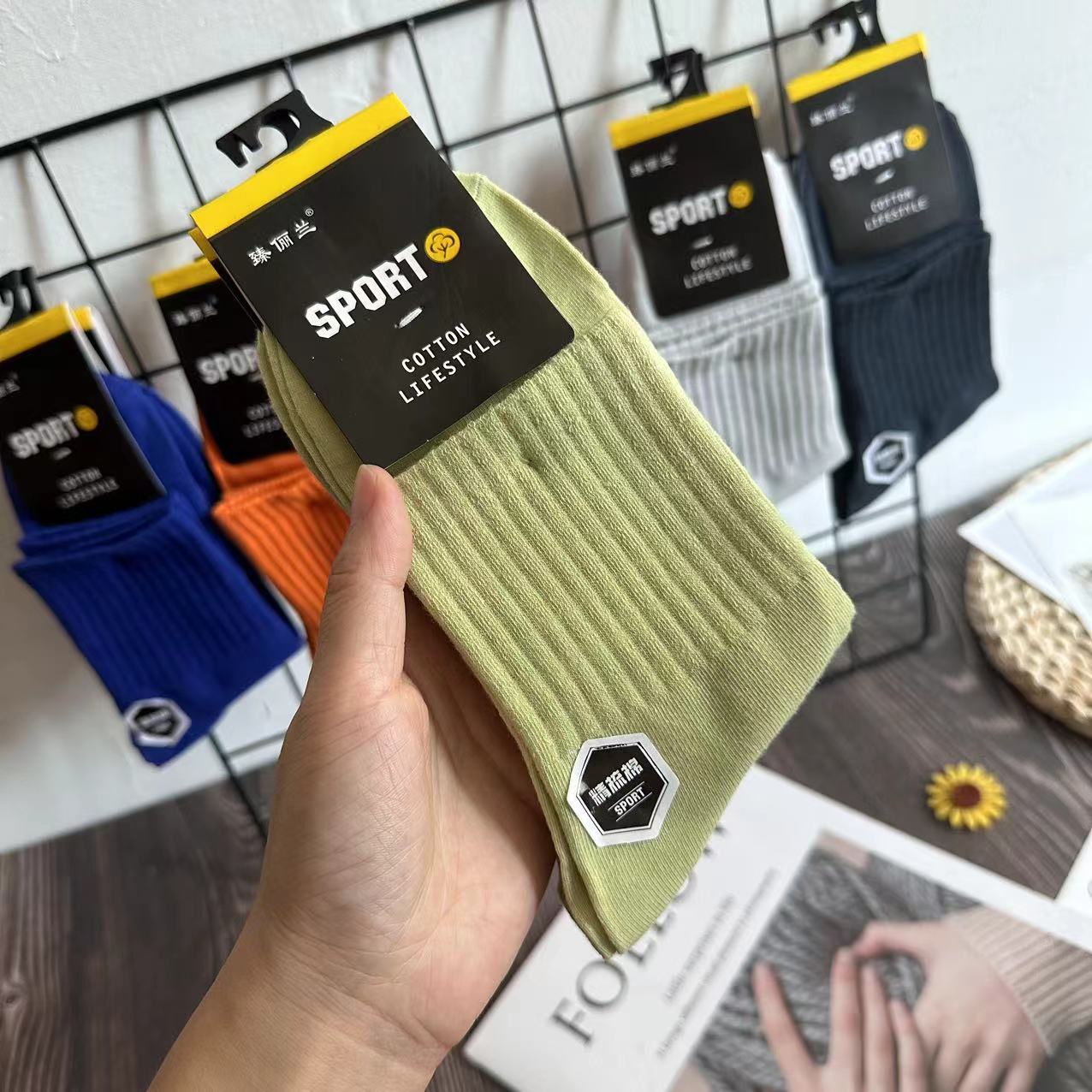 5 đôi tất vớ nam phong cách công sở chất liệu Cotton dày kháng mùi