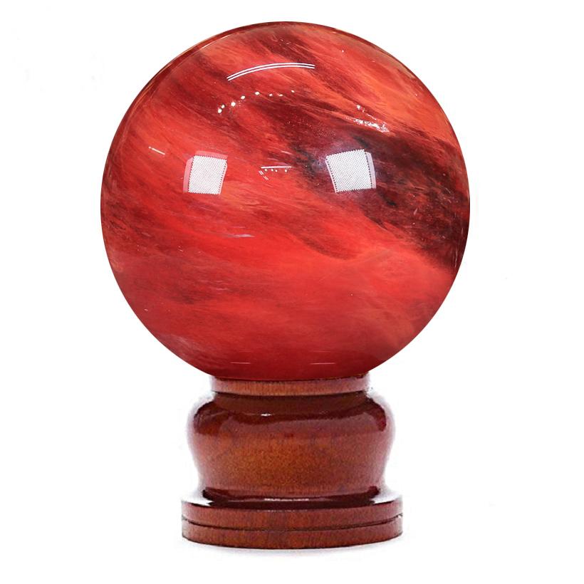 Quả Cầu Đá Obsidian Đỏ - 13 cm