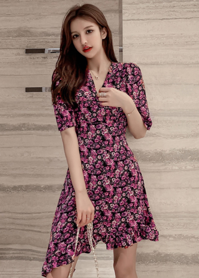 Đầm Hoa Dễ Thương Phong Cách Retro DN077 MayHomes, Thời Trang, Dịu Dàng