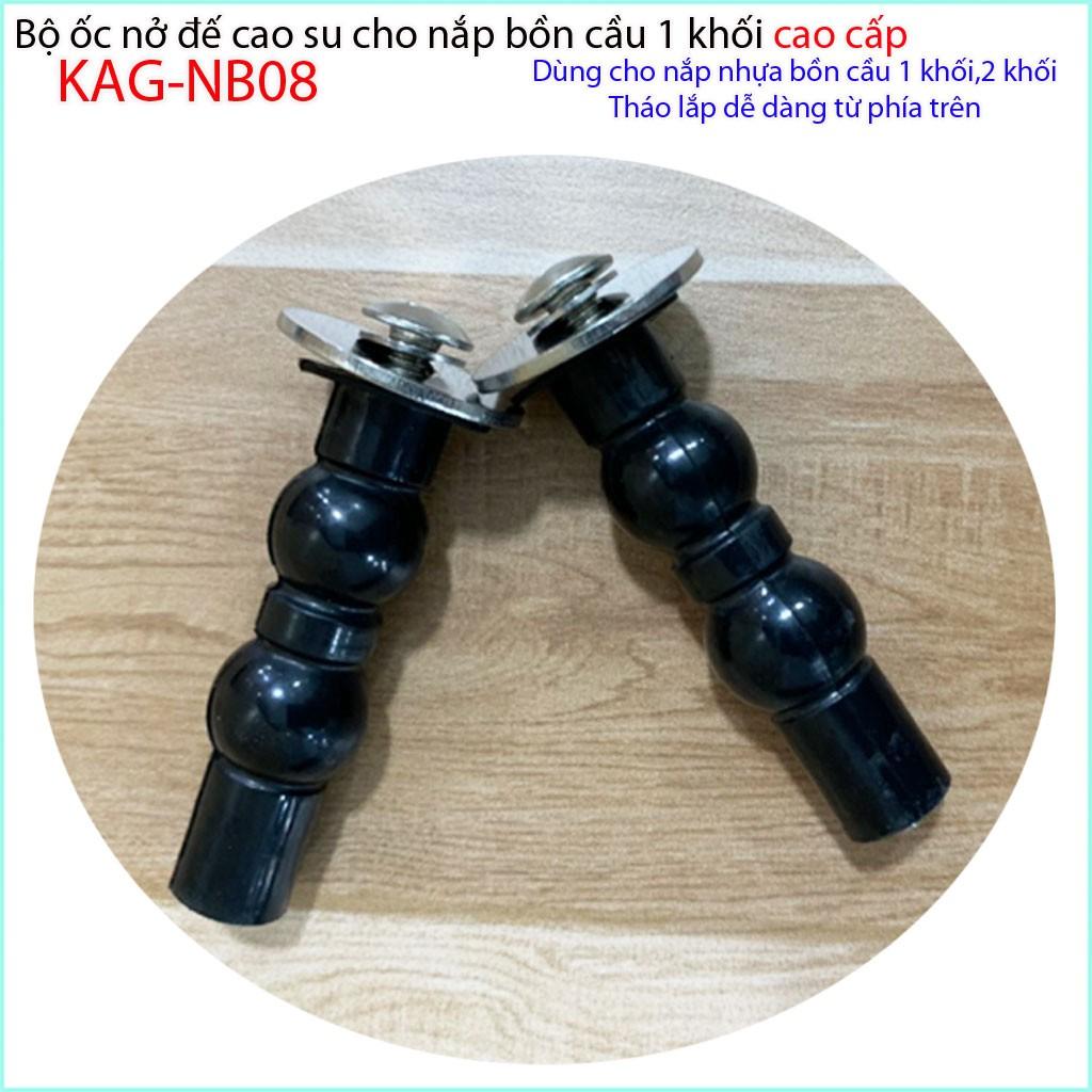 Ốc nắp cầu liền khối LInax KAG-NB08, ốc Inox gắn nắp đậy cầu American, ốc nở nắp Toto đế cao su dài dùng cho 100% chắc chắn sử dụng tốt