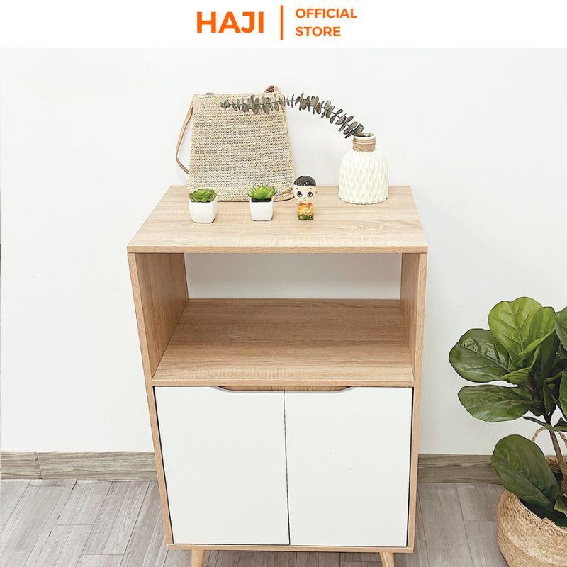 Tủ đa năng HAJI, Tủ kệ bếp để lò vi sóng tiện lợi có ngăn tủ lưu trữ vật dụng màu đơn sắc sang trọng hiện đại A118