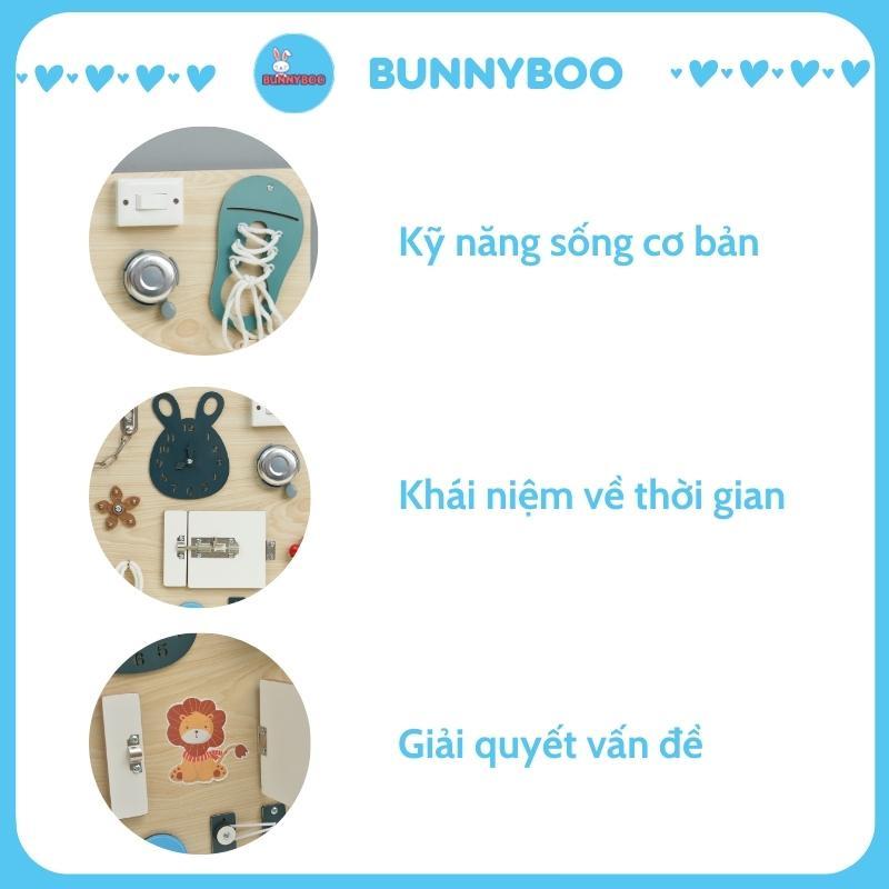 Busy board bảng bận rộn BUNNYBOO đồ chơi thông minh cho bé free gắn tên riêng