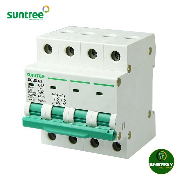 MCB AC 2P/3P/4P 20A~63A 6/10KA Suntree SCB8 - Thiết Bị Điện SUNTREE