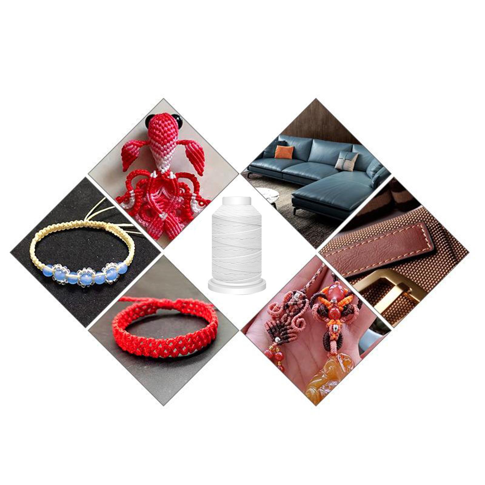 Waxed Thread Polyester Cord for Sewing Stitching Leather Craft White