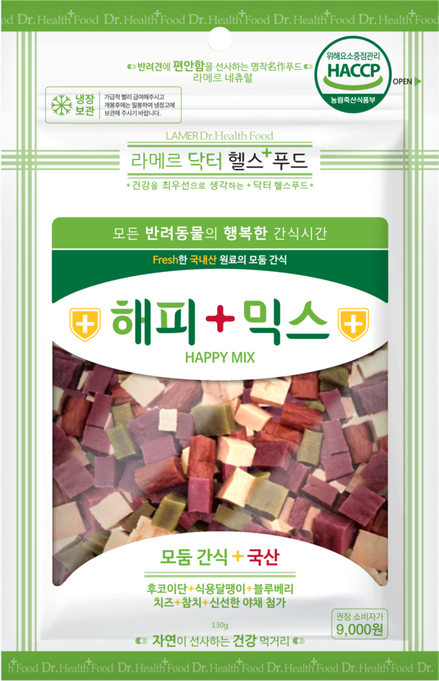 SNACK 4 VỊ MIX ĐẦY ĐỦ &amp; CÂN BẰNG DINH DƯỠNG CHO CHÓ LAMER HAPPY MIX TÚI 130G