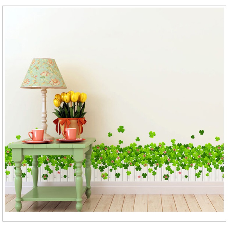 Decal dán chân tường Cỏ ba lá AmyShop DCT035 - 2 bộ