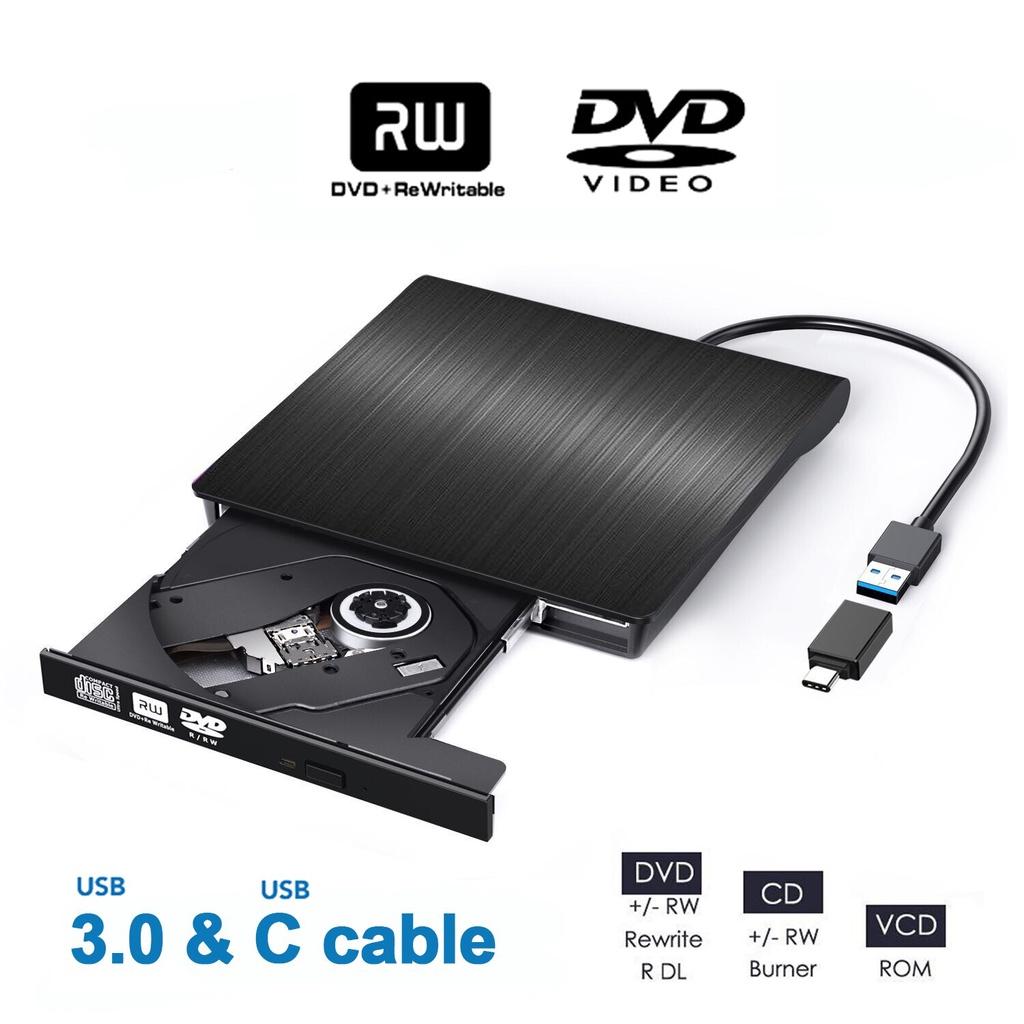 External DVD Drive USB 3.0 Type C cable Portable CD DVD RW Drive Writer Burner Optical Player Compatible For Laptop Desktop iMac
