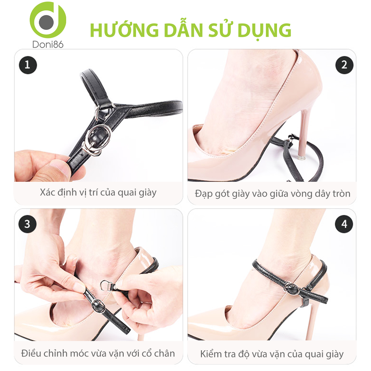 Quai giày chữ Y giúp chống tuột, rớt gót khi mang giày cao gót, dép cao gót - Doni - DOPK51