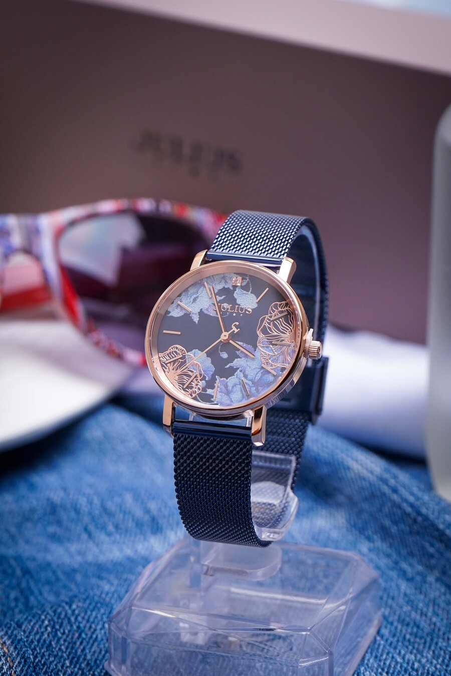 Đồng Hồ Dây Thép JS-033B Julius Hàn Quốc Đính kim cương