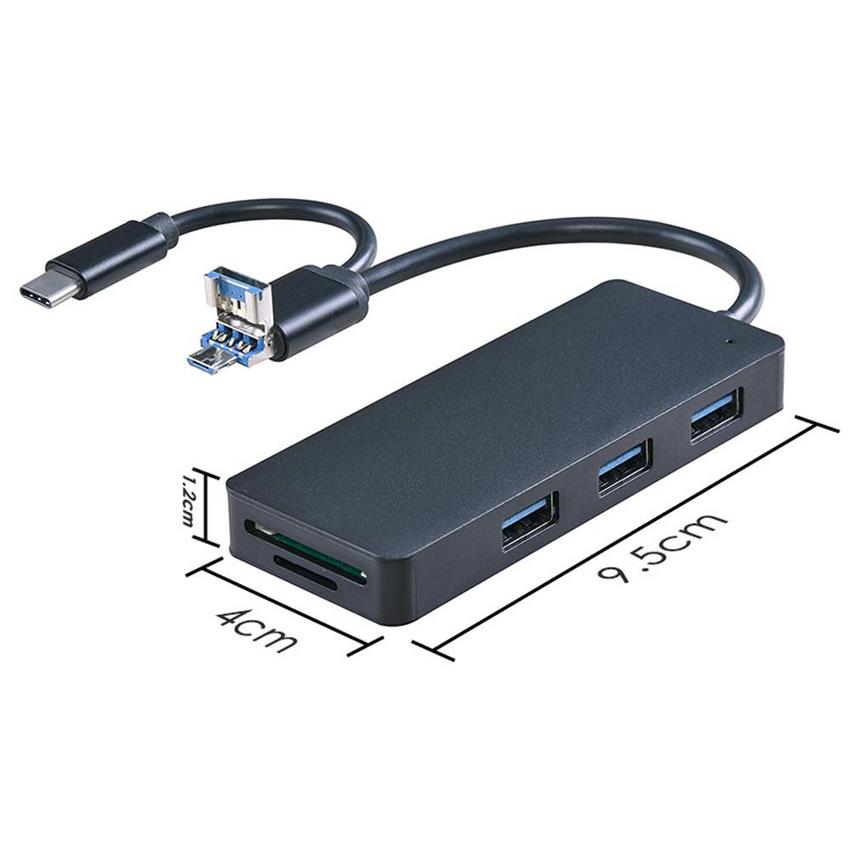 Đầu đọc thẻ đa năng, SD, TF, USB 3.0, Type C, Micro USB, Hub USB 3.0 - Hàng nhập khẩu
