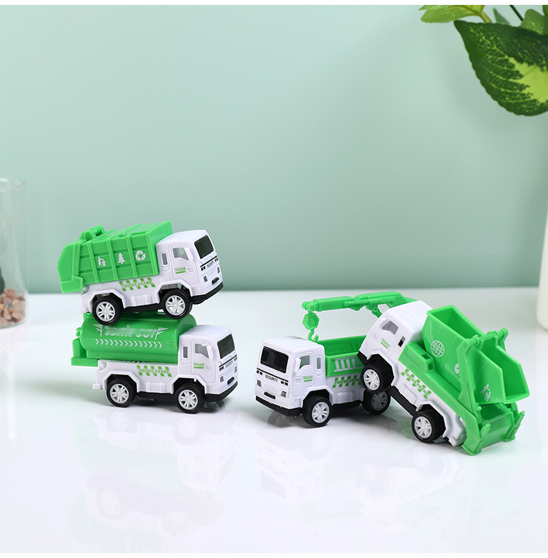 Bộ 6 Xe Môi Trường Mini Chạy Đà Bằng Nhựa Cho Bé