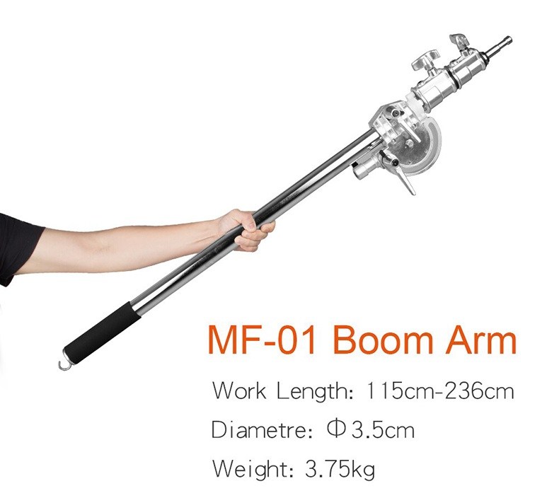 Hình ảnh Tay boom đèn Inox MK MF-01 236cm có túi tải trọng.