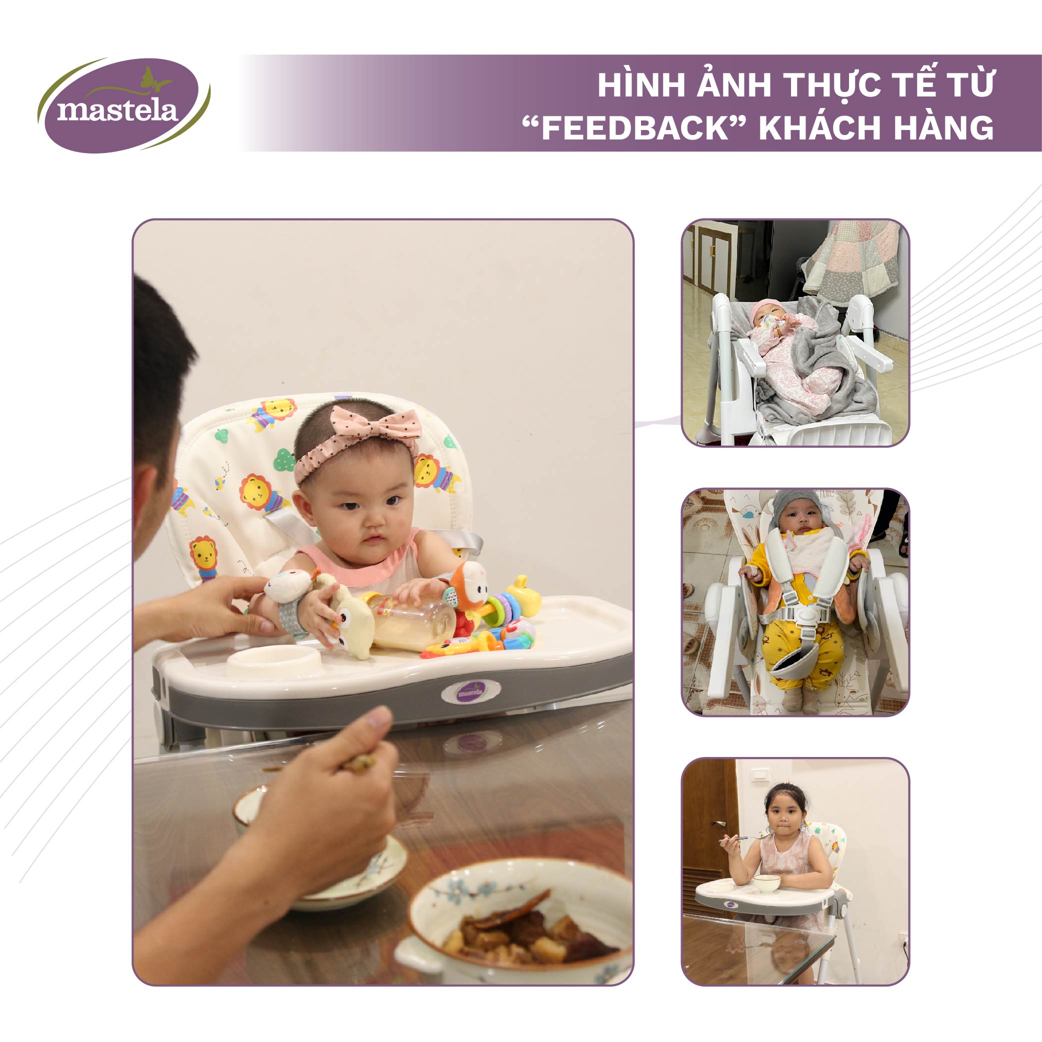 Ghế Ăn Dặm Mastela 1015 Cao Cấp, Điều Chỉnh Độ Cao - Chính Hãng