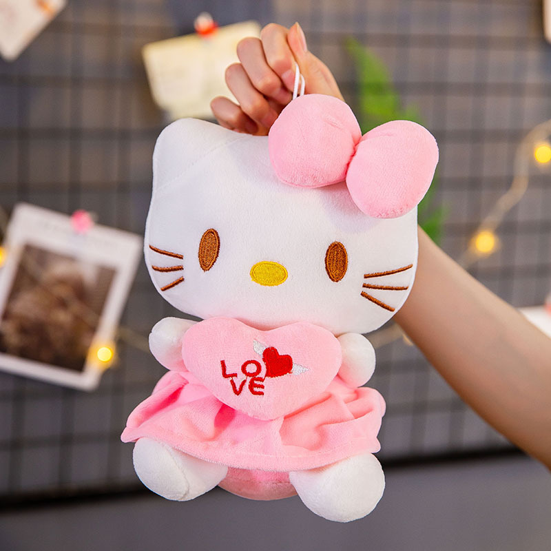 Gấu Bông Mèo Kitty Ôm Tim Siêu Dễ Thương (25cm---&gt;60cm) Hàng Cao Cấp Loại 1 Chất Lượng Cao, An Toàn Cho Trẻ Nhỏ