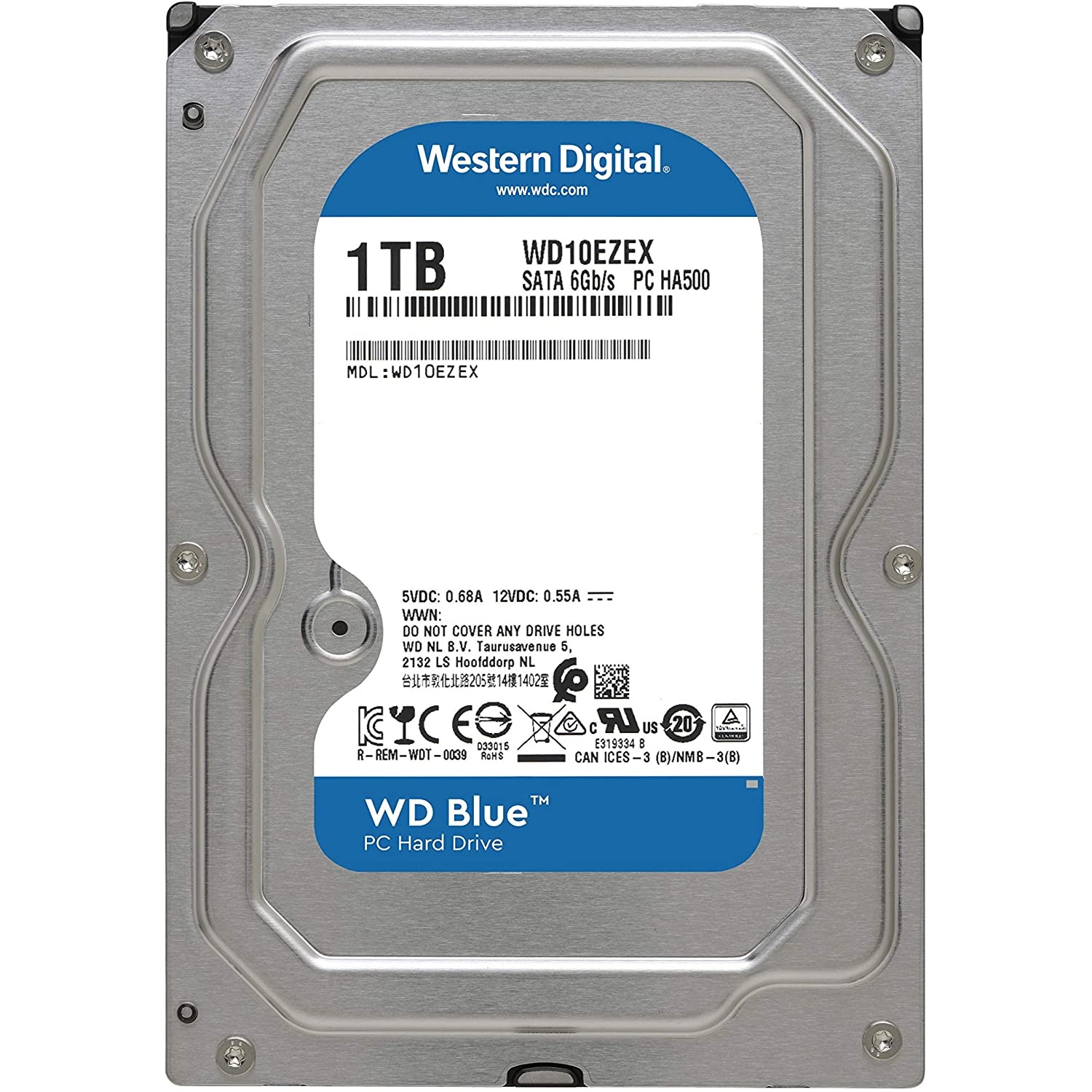 Ổ Cứng HDD WD Blue 1TB/64MB/7200rpm/3.5 - WD10EZEX - Hàng chính hãng