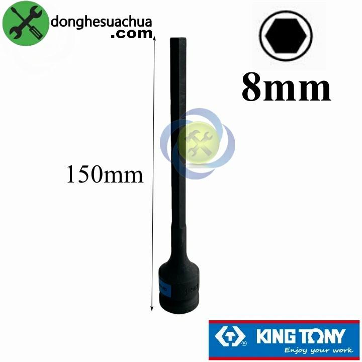 Tuýp lục giác đen 8mm Kingtony 407508 loại 1/2 dài 150mm