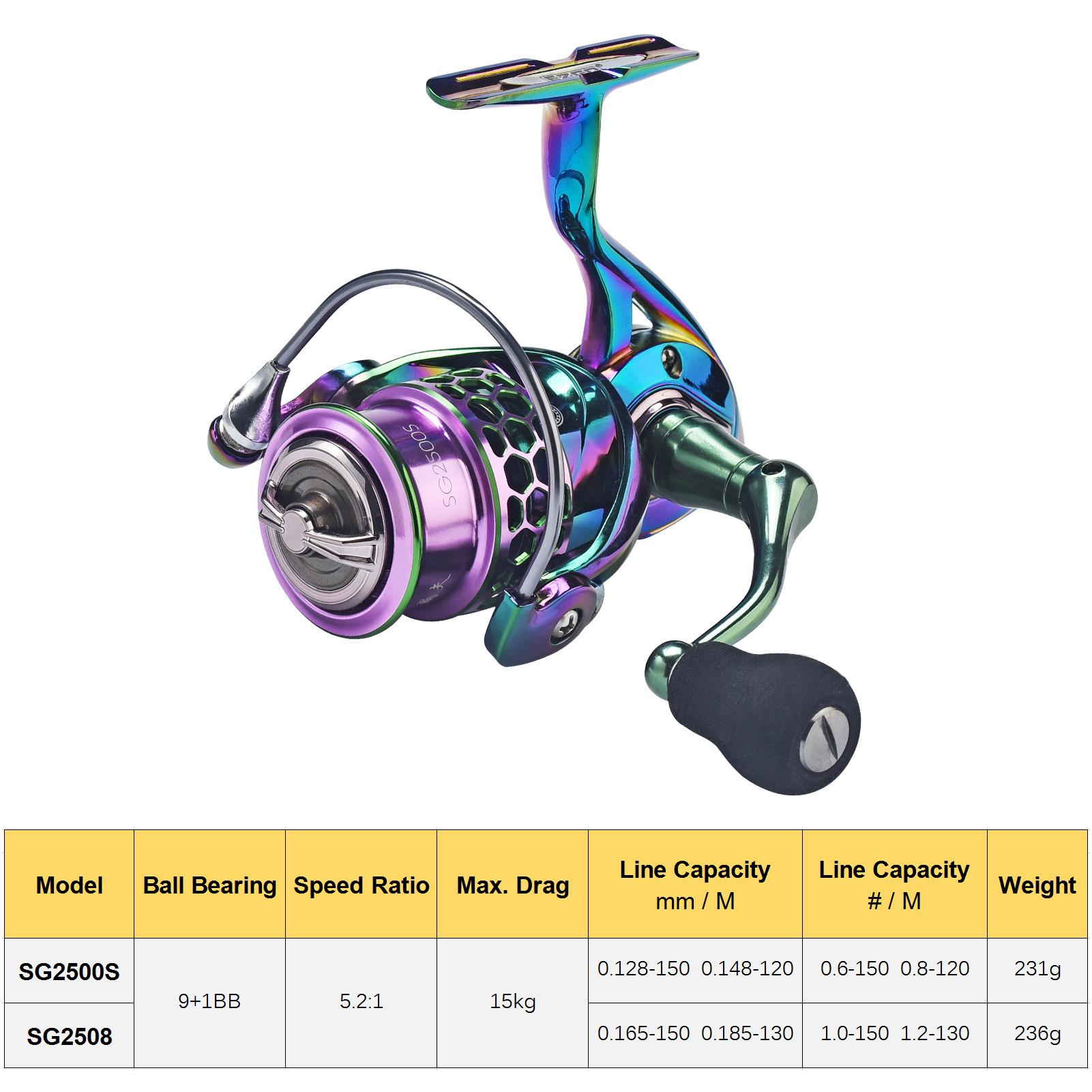 9+1BB Spinning Reel 5.2:1 with Interchangeable Left and Right Handle