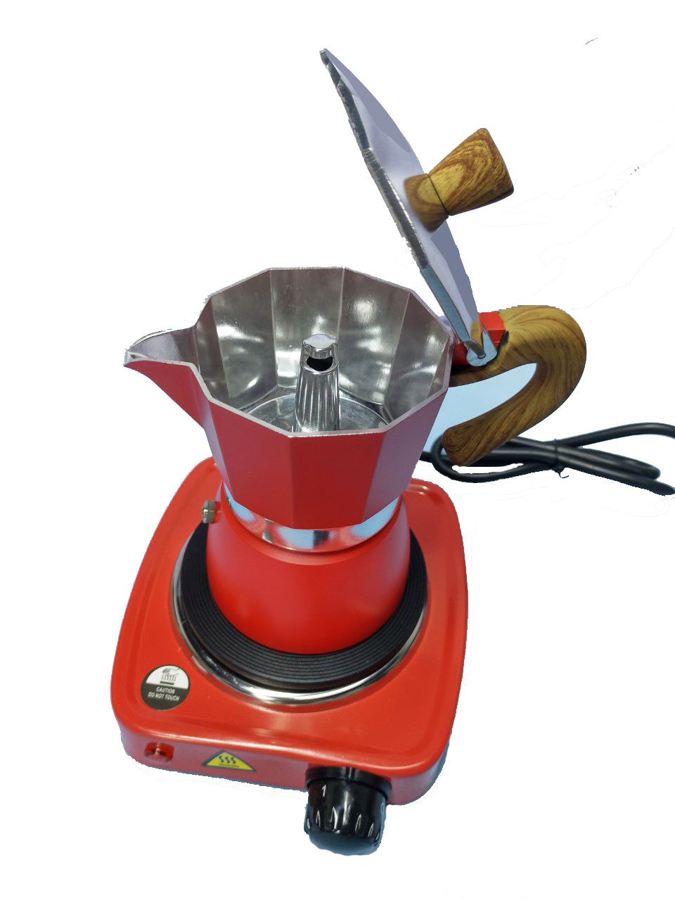 Bộ bếp điện mini và bình pha cà phê espresso Ý