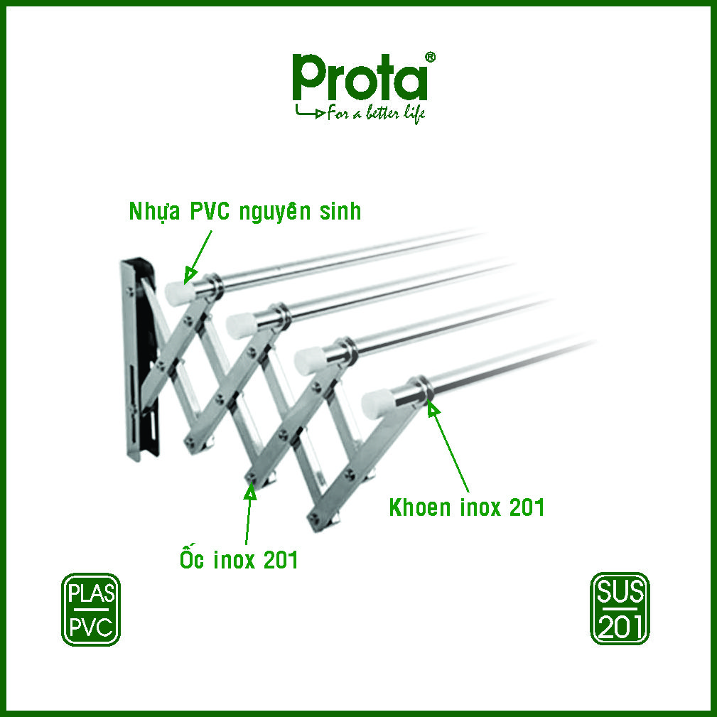 [CHÍNH HÃNG] Pat xếp gắn tường 19mm inox cao cấp (không bao gồm ống inox) - Bào hành 12 tháng