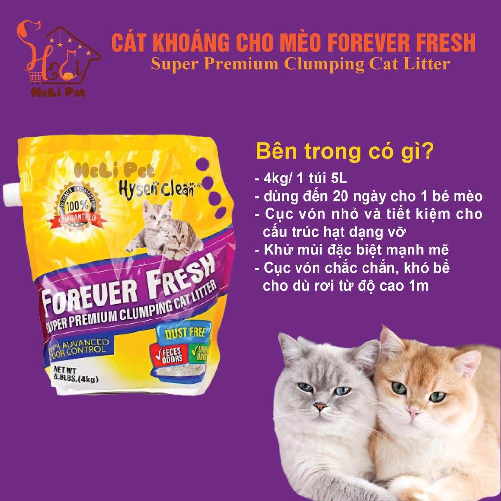 Cát Vệ Sinh Cao Cấp Cát Khoáng Dùng Cho Khay Vệ Sinh, Máy Vệ Sinh Cho Mèo 4Kg Siêu Vón Siêu Ít Bụi- HeLiPet
