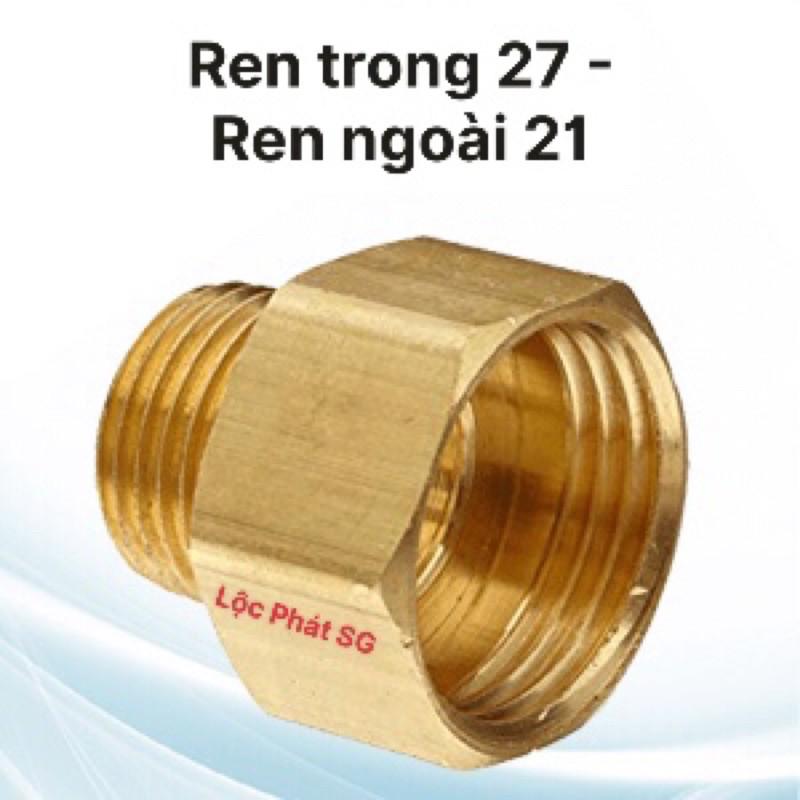 Răng trong - Răng ngoài (bằng đồng thau) phi 21-21, 27-21, 27-27, phụ kiện đồ nước có ren đồng