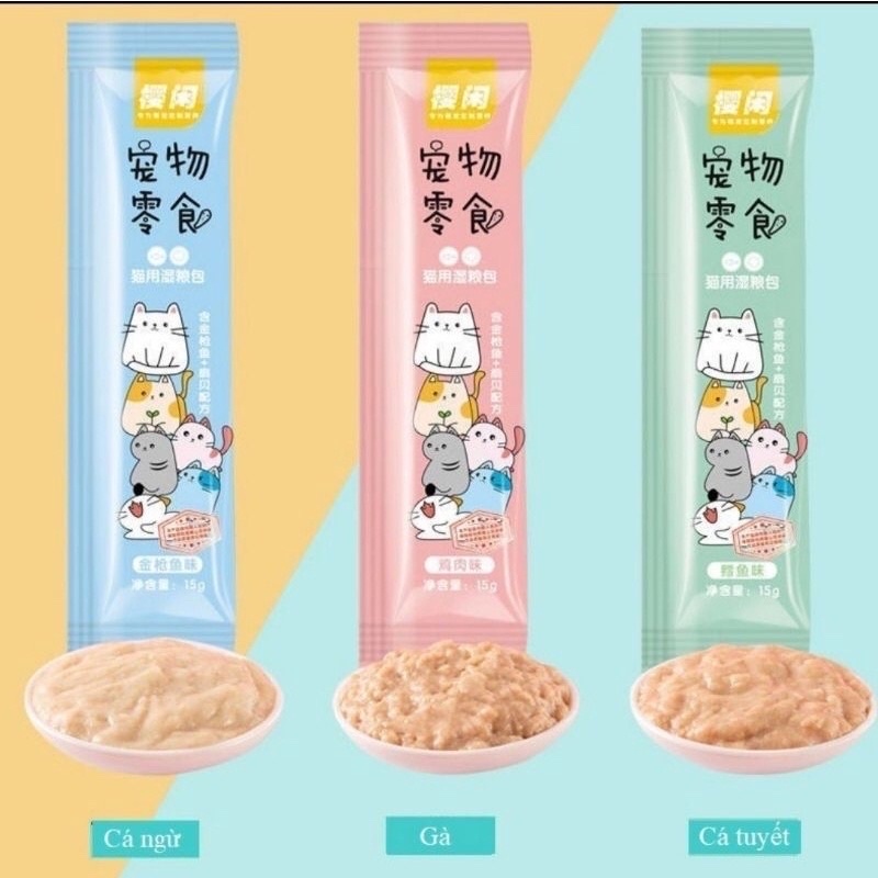 Súp thưởng cho mèo shizuka siêu rẻ siêu ngon,hỗ trợ miễn dịch,tiêu hóa-súp mèo Kún Miu