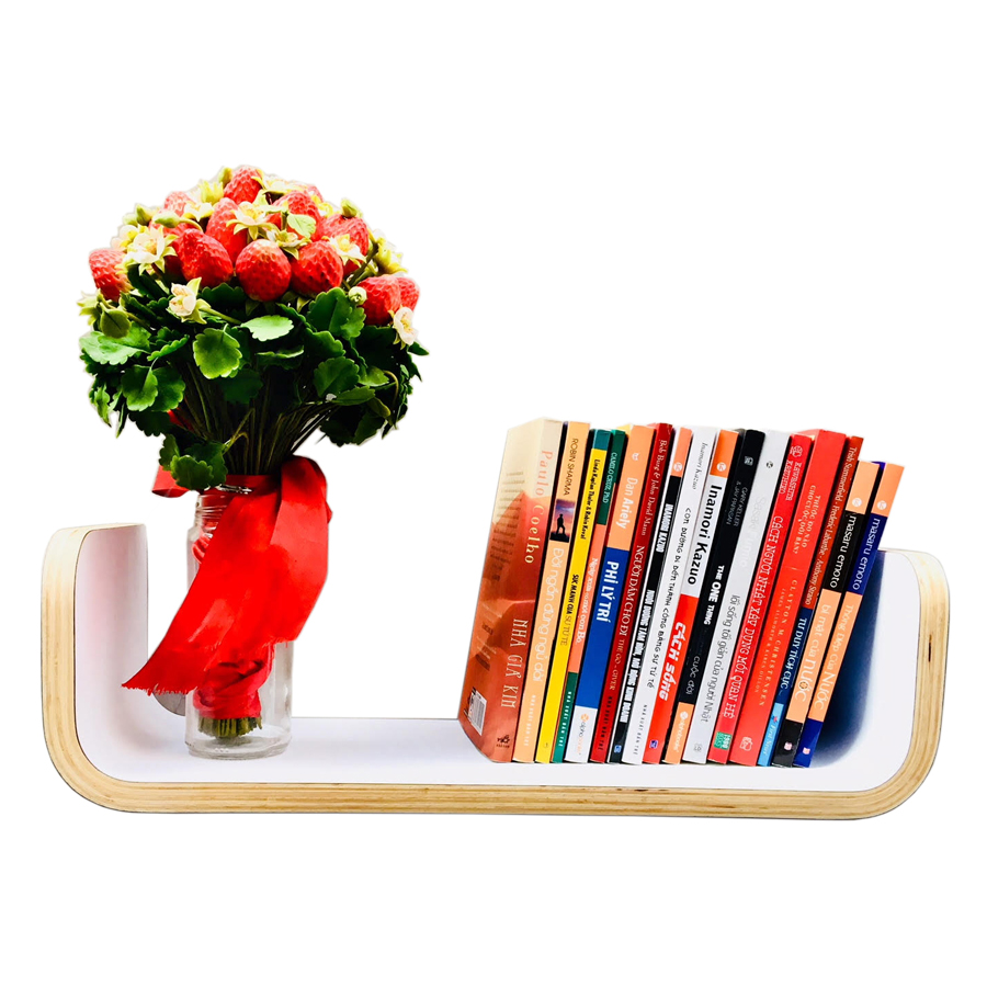 Kệ Sách Treo Tường Uốn Cong Book Shelf Plyconcept BS0201 - Trắng