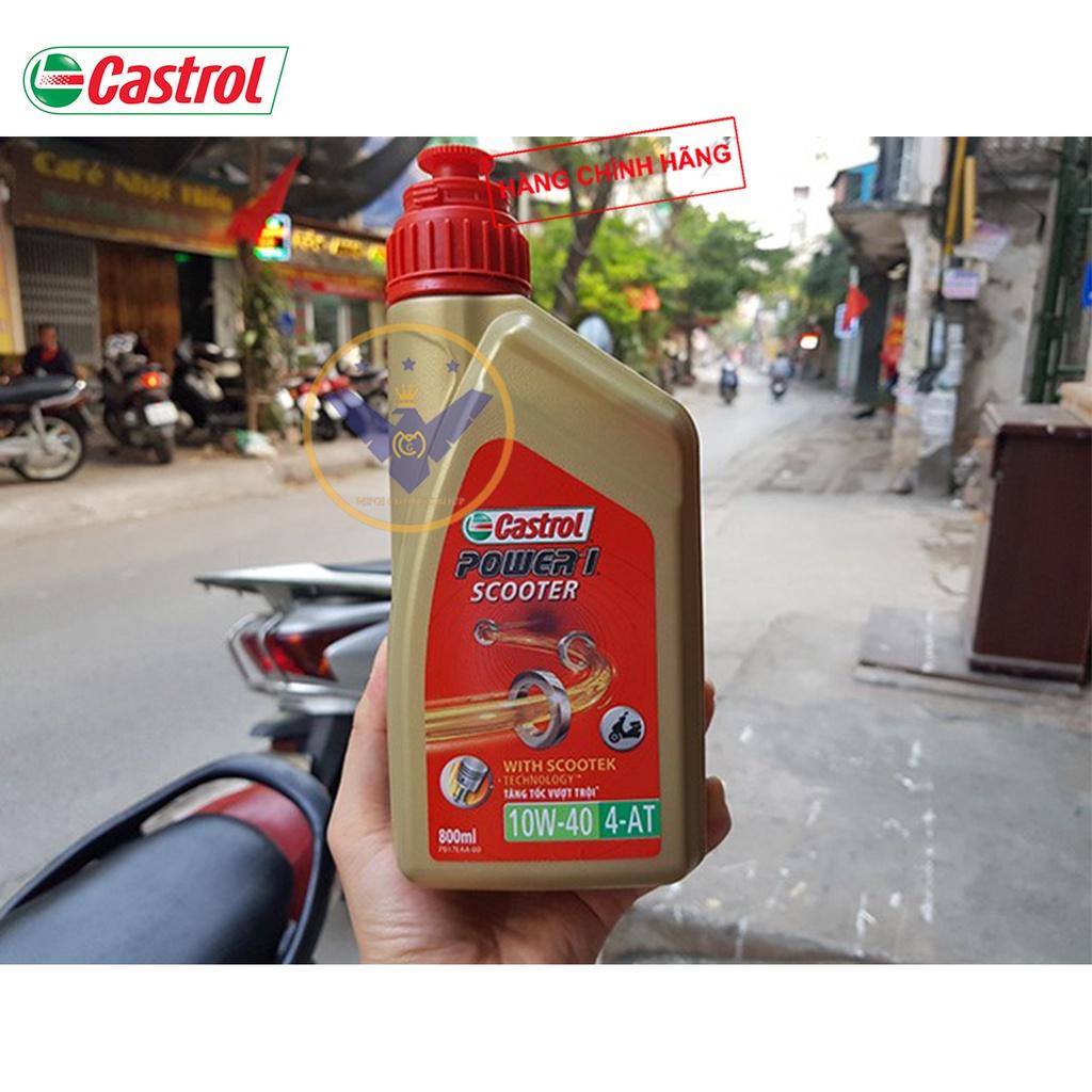 Dầu nhớt xe tay ga cao cấp tổng hợp Castrol Power 1 Scooter 10W40 lon 800ml