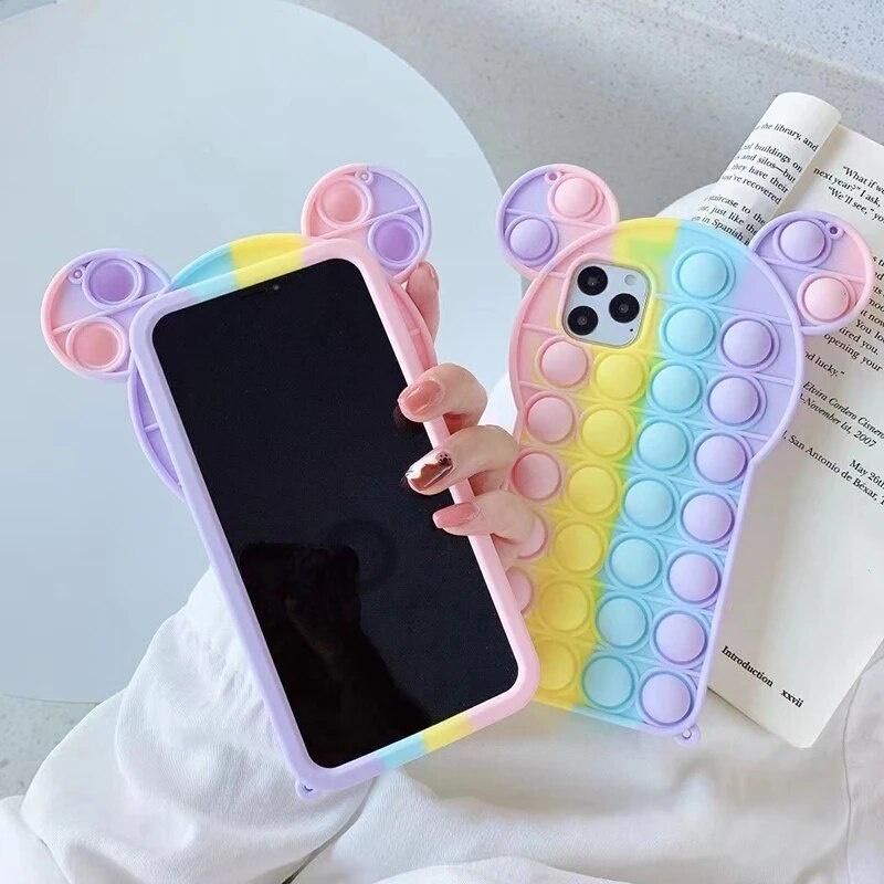 Dễ Thương Ốp Điện Thoại Mềm Hình Cầu Vồng Cho Samsung S9 S10 S20 S21 Plus S21 Ultra Note 9 10 Pro Note 20