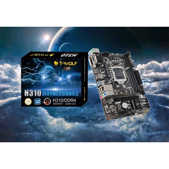 Bo Mạch Chủ Main T-WOLF H310 (VGA/ HDMI/ SSD M.2 chuẩn PCIe) Socket LGA1151v2 - Hàng Chính Hãng