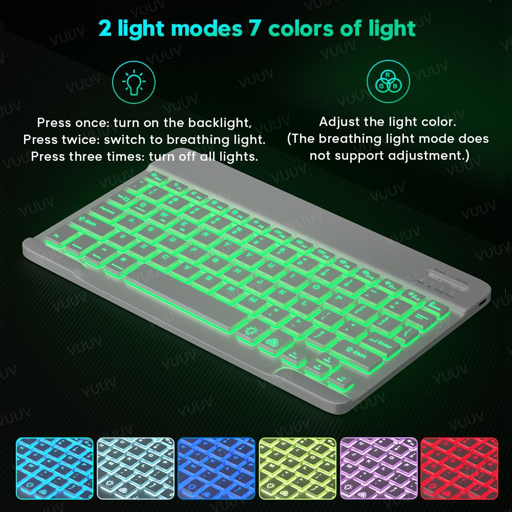 Dành Cho Máy Tính Bảng iPad Bàn Phím Có Đèn Nền Bluetooth Không Dây-Tương Thích Bàn Phím Chuột Dành Cho Android Windows IOS Điện Thoại Máy Tính Bảng Laptop
