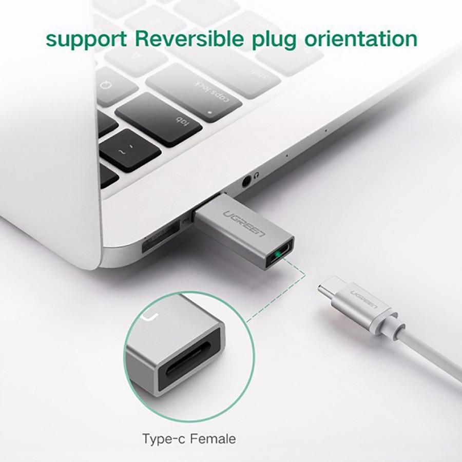 Đầu chuyển đổi USB 3.0 sang USB-C Ugreen 30705 chính hãng - Hàng Chính Hãng