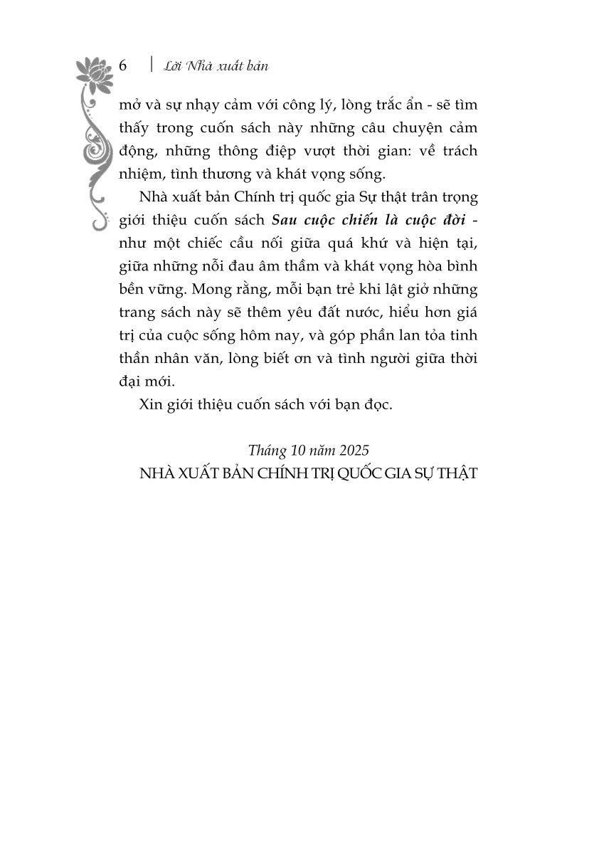 SAU CUỘC CHIẾN LÀ CUỘC ĐỜI – Minh Chuyên – NXB CTQGST