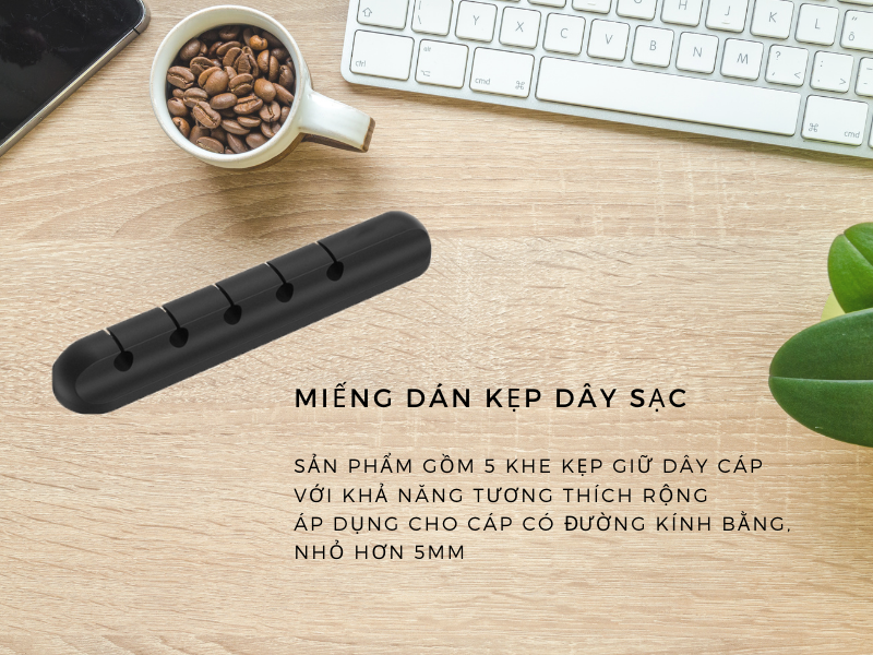 Miếng Kẹp Cáp Sạc Dây Điện Cố Định Silicone - Hàng Nhập Khẩu