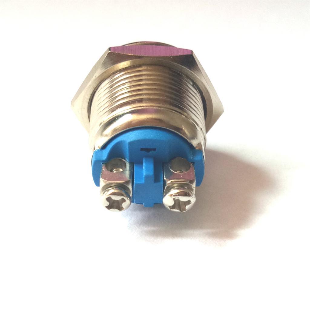 5 Pieces 16mm High Round Metal Push Button Switch Momentary Reset Silver