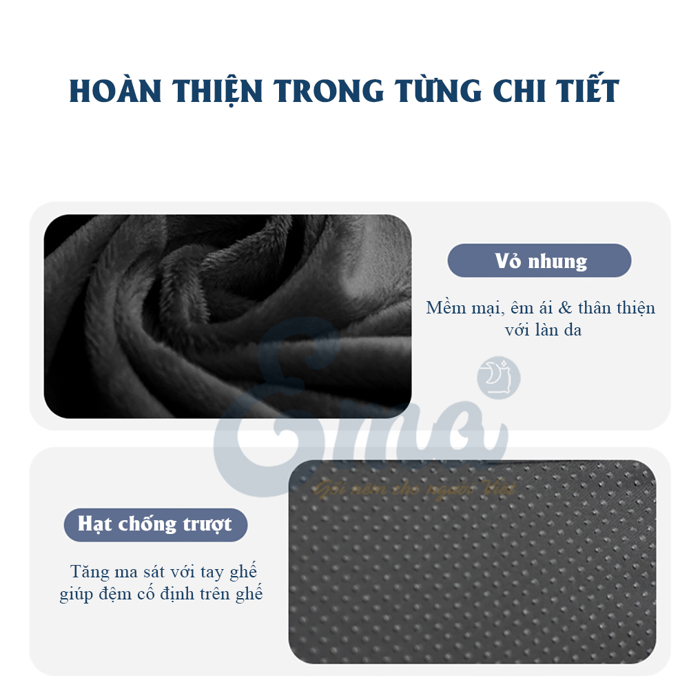 Bộ đệm kê tay ghế văn phòng EMA từ cao su non - thiết kế công thái học ôm trọn cánh tay