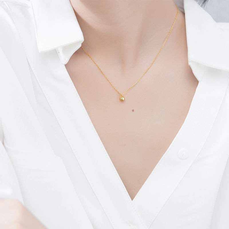 Dây chuyền titan mặt viên bi nhỏ dây mắt xích nhỏ không đen gỉ