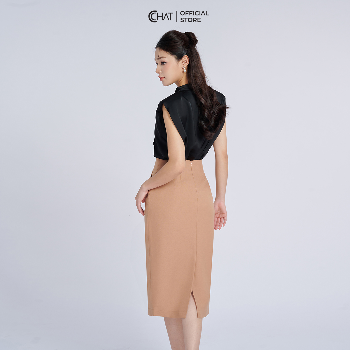 Áo Kiểu Nữ Cổ Nơ Dáng Suông Chất Lụa Cao Cấp Mềm Mịn 53ASL2003ST