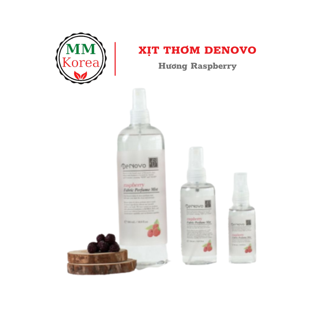 Nước xịt thơm hương nước hoa DENOVO Hàn Quốc hương Raspberry - Xịt khử mùi quần áo, mùi phòng, mùi cơ thể chính hãng