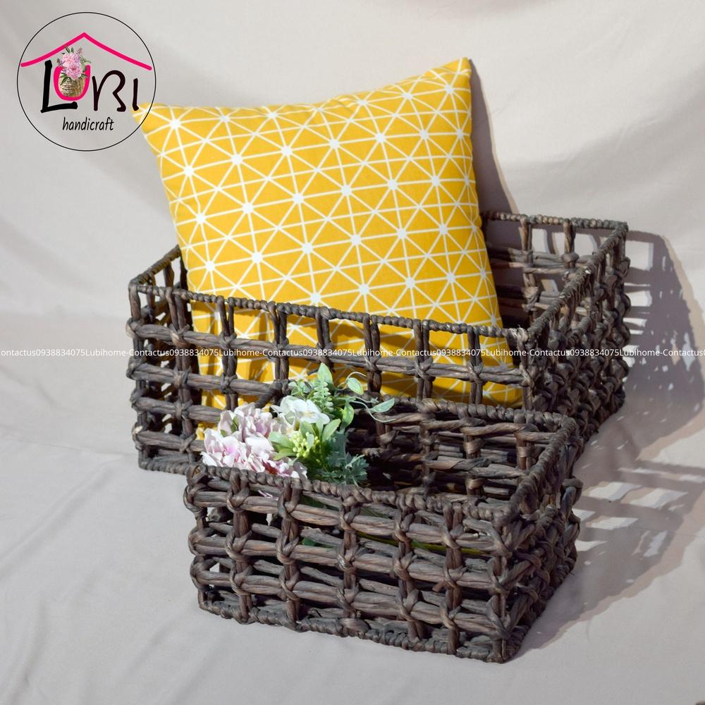 Sọt đựng đồ đan lục bình hình chữ nhật - sang trọng