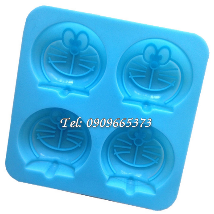 Khuôn silicon làm bánh, rau câu, socola, kẹo dẻo vĩ 4 hình Doremon – Mã số 1513