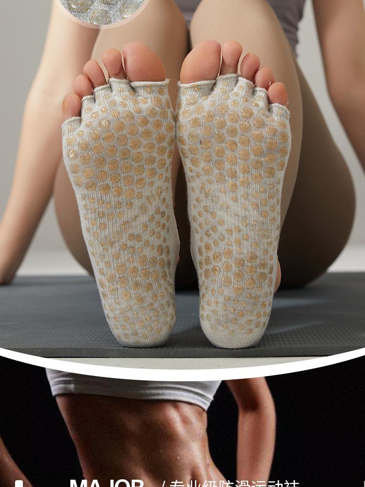 Vô nghĩa năm ngón tay Yoga vớ phụ nữ màu rắn chắc chắn không có lưng pilates vớ pilates vớ silicone silicone silicone silicon philip Color: Sky Blue Size: EUR 34-39