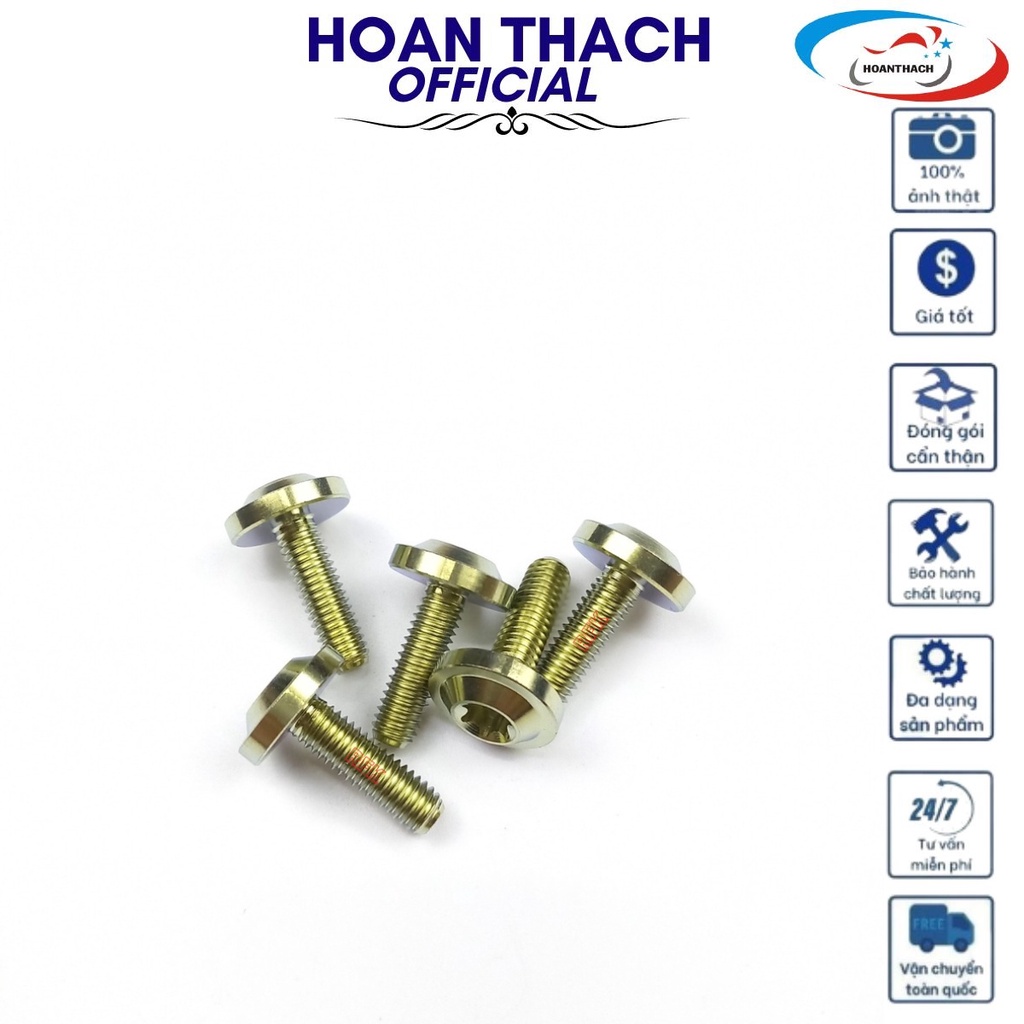 Ốc Gr5 Titan Dù 6L20 Vàng Gắn cho nhiều dòng xe SP016344 ( giá 1 con)