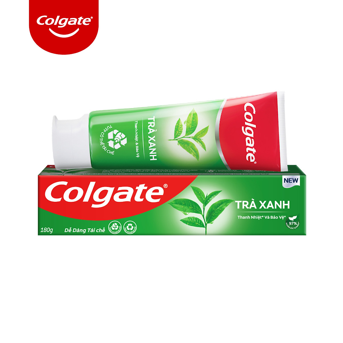 Combo 3 Kem đánh răng Colgate thiên nhiên thanh lọc từ Trà xanh thiên nhiên 180g/tuýp