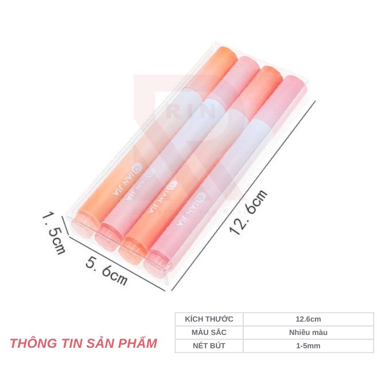 Set 4 bút highlight dạ quang đánh dấu dòng ombre