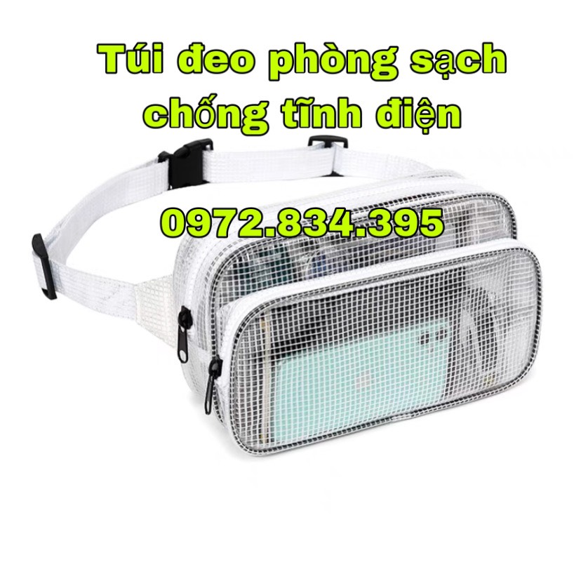 Túi Đeo Chéo Bằng PVC Trong Suốt Chống Tĩnh Điện Dùng Trong Phòng Kỹ Sư