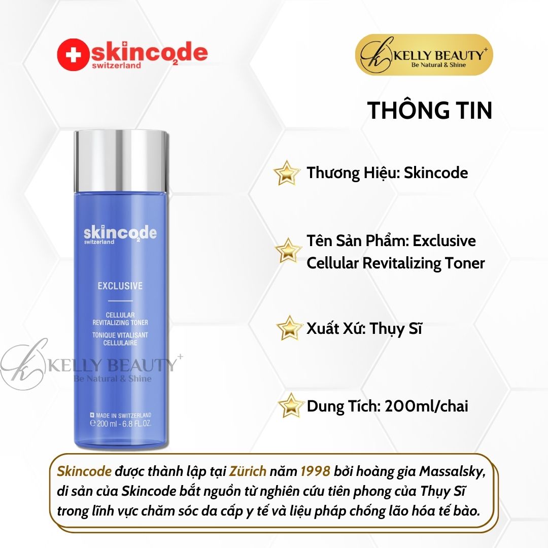 Nước Cân Bằng Trẻ Hóa Da Skincode Exclusive Cellular Revitalizing Toner | Kelly Beauty